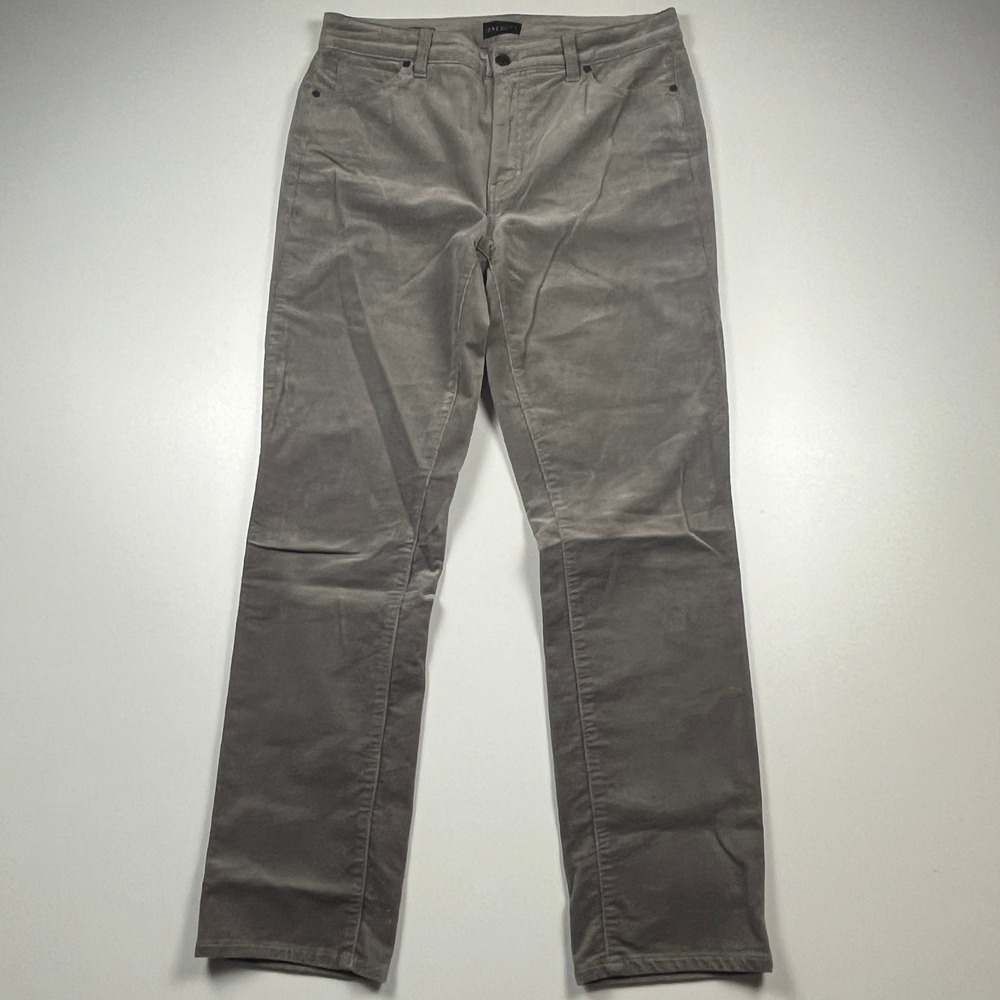 Talbots Corduroy Straight Leg Pants Size 8P Petite Gray Stretch Fall Staple Pant